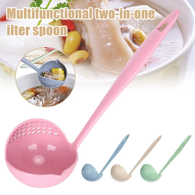 Многофункциональная 2 in 1Filter ложка для супа из каши с длинной ручкой кухонная