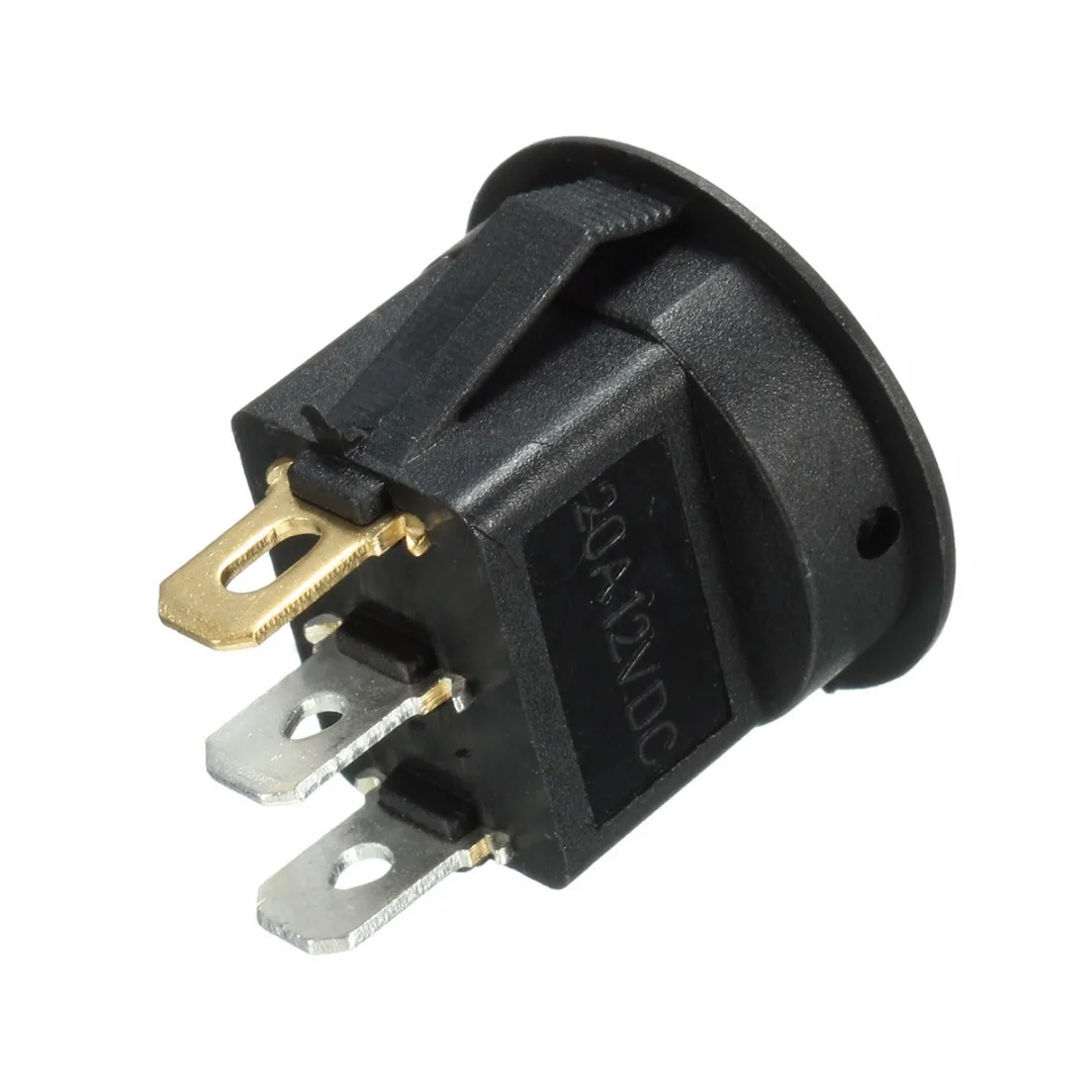 

New Arrival 5pcs 12V 20A Car Boat Round Dot LED Rocker Switch 3 Pin On-OFF Rocker Indicator Switches