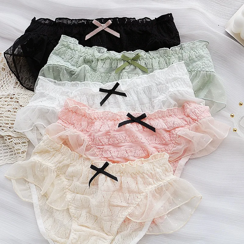 

Пикантные кружевные женские трусики со средней талией трусики бесшовные трусы; Милые кружевные края нижнего белья нижнее белье Танга
