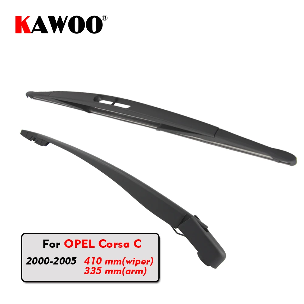 

KAWOO Car Rear Wiper Blade Blades Back Window Wipers Arm For OPEL Corsa C Hatchback (2000-2005) 410mm Auto Windscreen Blade