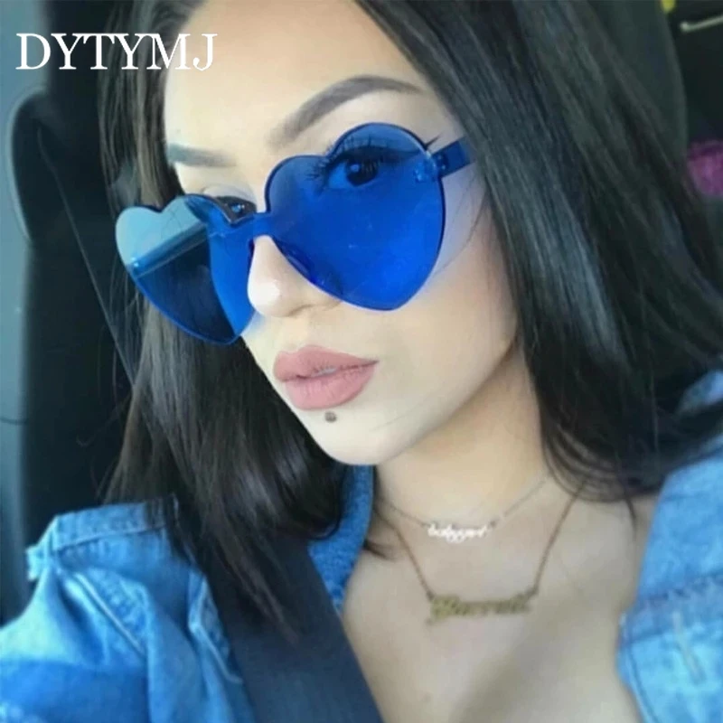

DYTYMJ Heart-shaped Sunglasses Women 2020 Rimless Glasses Lady Plastic Sun Glasses Women Classic Vintage Oculos De Sol Feminino