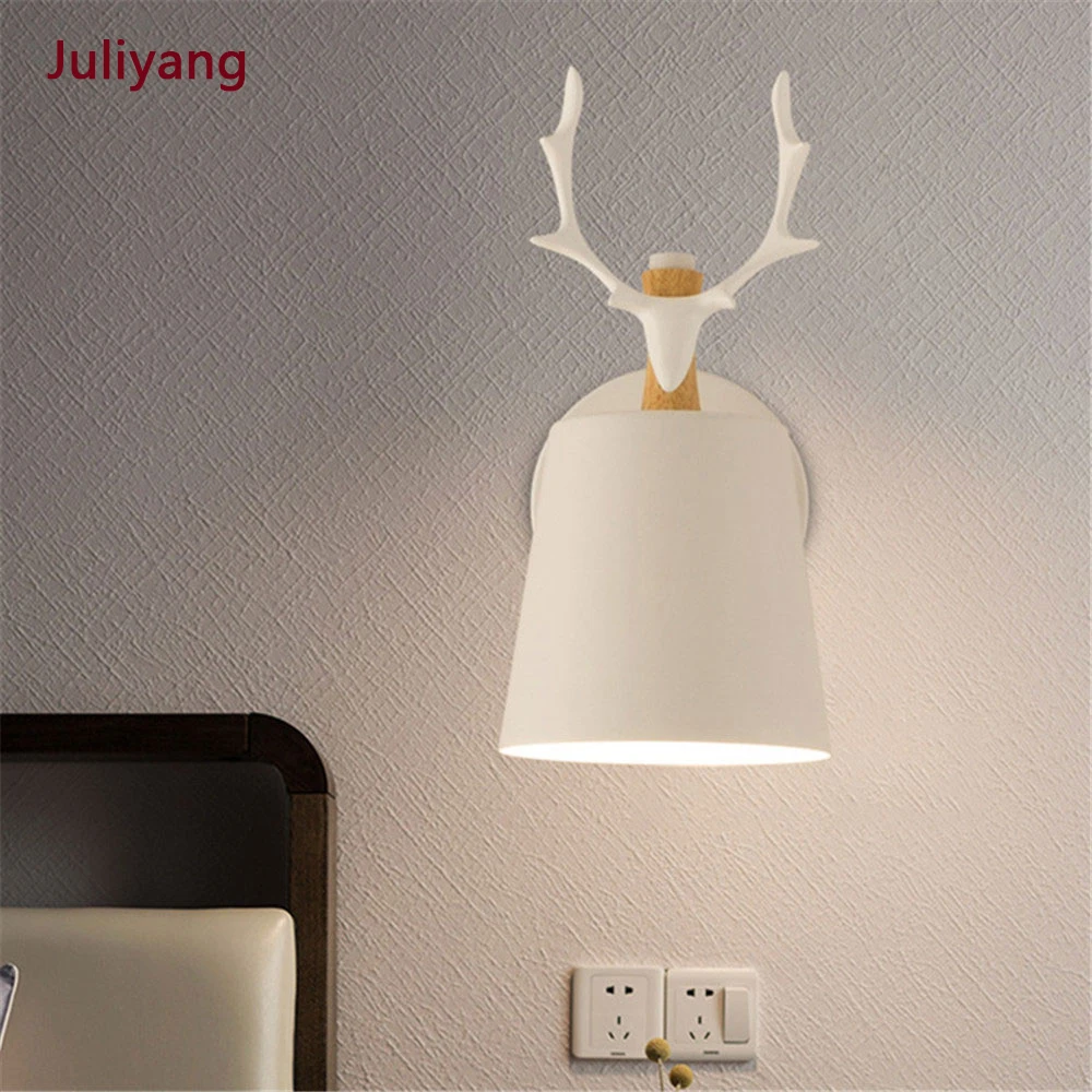 Nordic minimalist fashion antler wall lamp modern bedroom living room dining corridor TV bedside sconce | Лампы и освещение