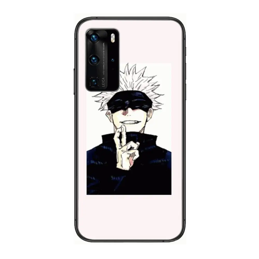 

Anime jujutsu kaisen Phone Case For Huawei P 40 30 20 10 9 8 Lite E Pro Plus Black Etui Coque Painting Hoesjes comic fashion