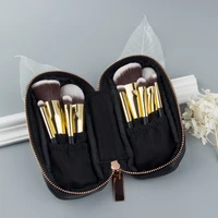 anmor 9pcs mini soft makeup brushes set kit portable kabuki brush for make up professional cosmetic travel bag pincel maquiagem