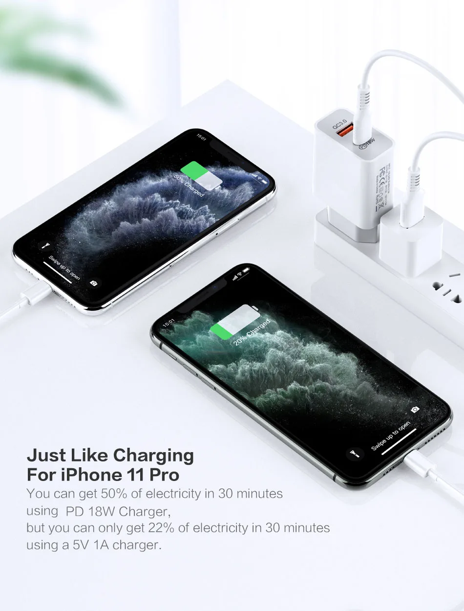 RDCY 18 Вт PD зарядное устройство 3 0 Dual Port Quick Charge мобильный телефон для iPhone Samsung xiaomi QC