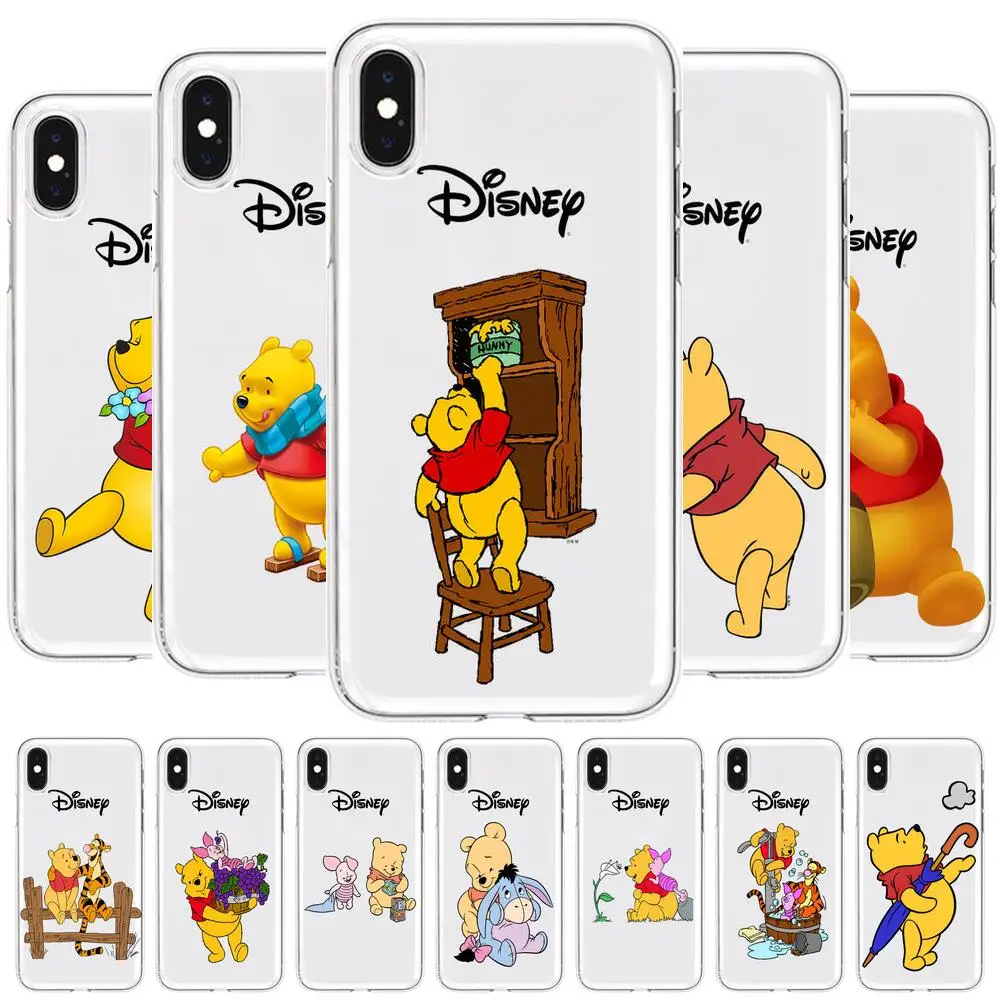 

Winnie the Pooh Anime Transparent Phone Case For XiaoMi Redmi 11lite ultra 9 8A 7 6 A Pro T 5G K40 Anime protect Cover Silicone