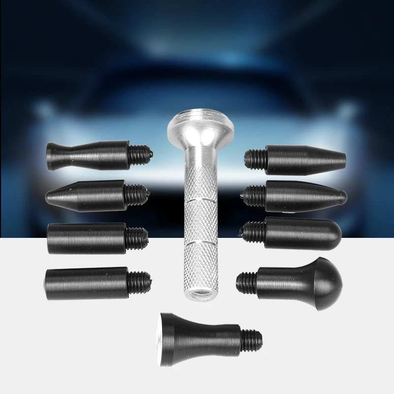 

Car Dent Repair Plastic Pen, Silver Aluminum Alloy Base Repair Pen, Black Nylon Head Flattening Pen, Car Dent Repair Tool