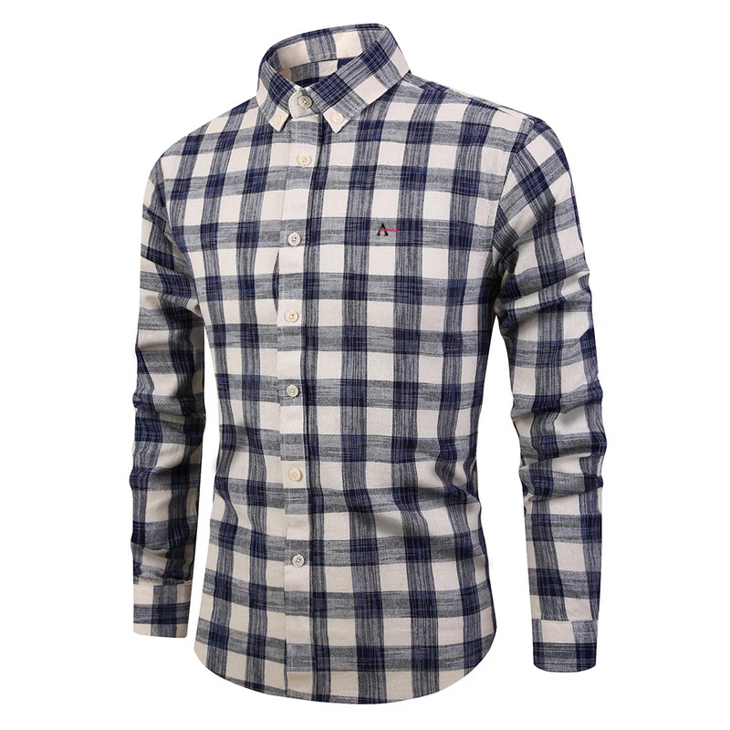 2020 New Men Shirt Men's casual High Quality Cotton plaid Social alertory camisate tommis sergio k shirts | Мужская одежда