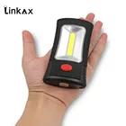 Магнитный COB светодиодный рабочий светильник COB + 3 светодиодный s 2 режима светодиодный вспышка светильник Магнитный рабочий свет светильник фонарь Linterna с откидным крючок стенд Поддержка