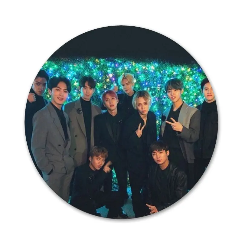 58 мм пятиугольник kpop корейские Значки для мальчиков значки значок Металлические