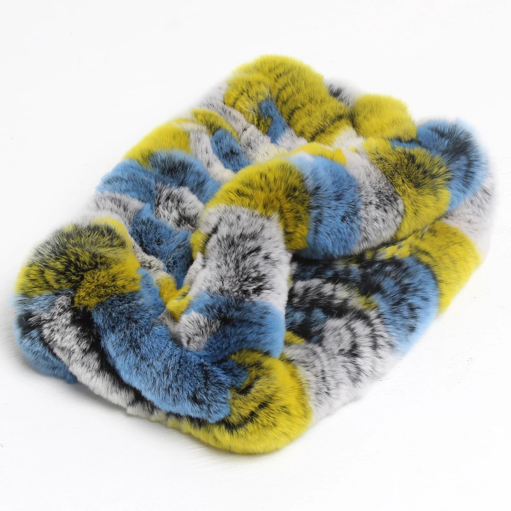 Женские 100% натуральные вязаные женские зимние теплые шарфы из натурального меха