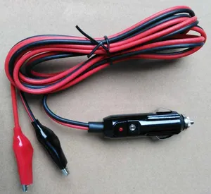 Кабель-удлинитель для прикуривателя с маленьким зажимом типа крокодил 15AWG, медный провод Max 10A 12V24V, поддержка высокой мощности