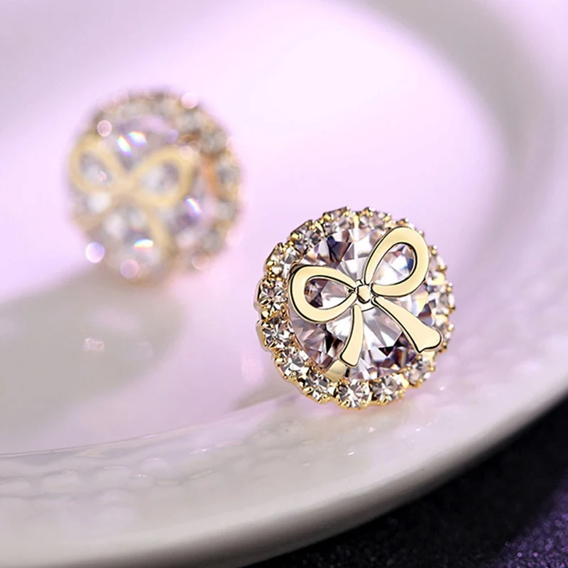 Корейские стильные модные шикарные компактные висячие серьги с кристаллами и