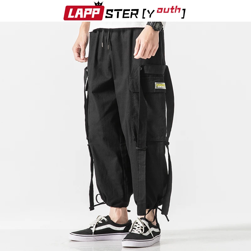 Мужские бриджи шаровары LAPPSTER 2020 мужские черные брюки карго в стиле Харадзюку