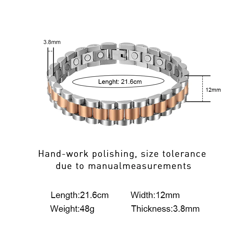 Мужской браслет с голограммой Moocare из нержавеющей стали магнитной застежкой