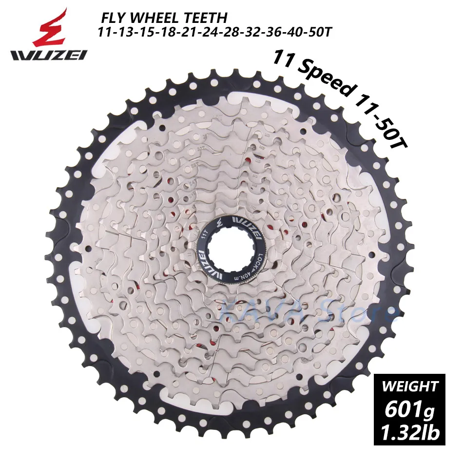 WUZEI 8 S/9 S/10 S/11 S/12 S кассета 32/36/40/42/46/50T Сталь mtb горный велосипед свободного хода Совместимость Shimano - Color: 11 Speed 11-50T