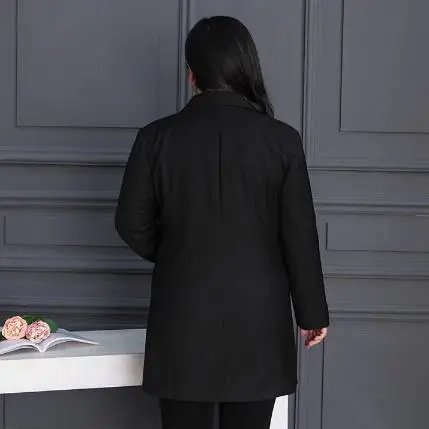 Женский офисный Блейзер элегантный черный блейзер для офиса и работы