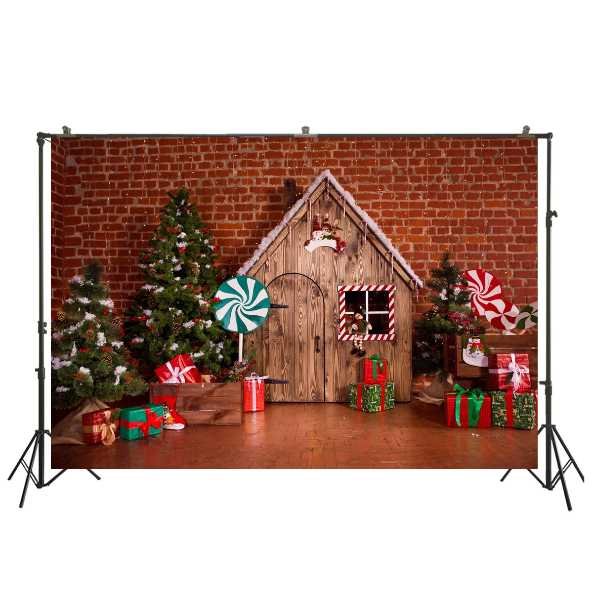 Фон для фотосъемки в стиле Рождества кирпичный фон стены студийной съемки с