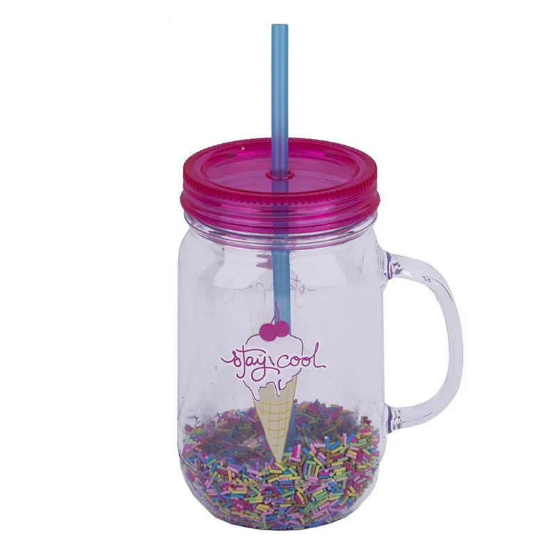 

2021 New Creative Rooster Cup Printing Double-Layer Mason Bottle With Straw Portable Can Set Sugar Needle Mason Jar MASON JAR