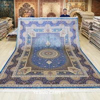 9x12 extra large blue floral handmade hand knotted qum persian carpet tj305a