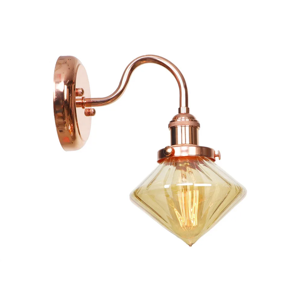 Современный настенный светильник светодиодный из розового золота с железом