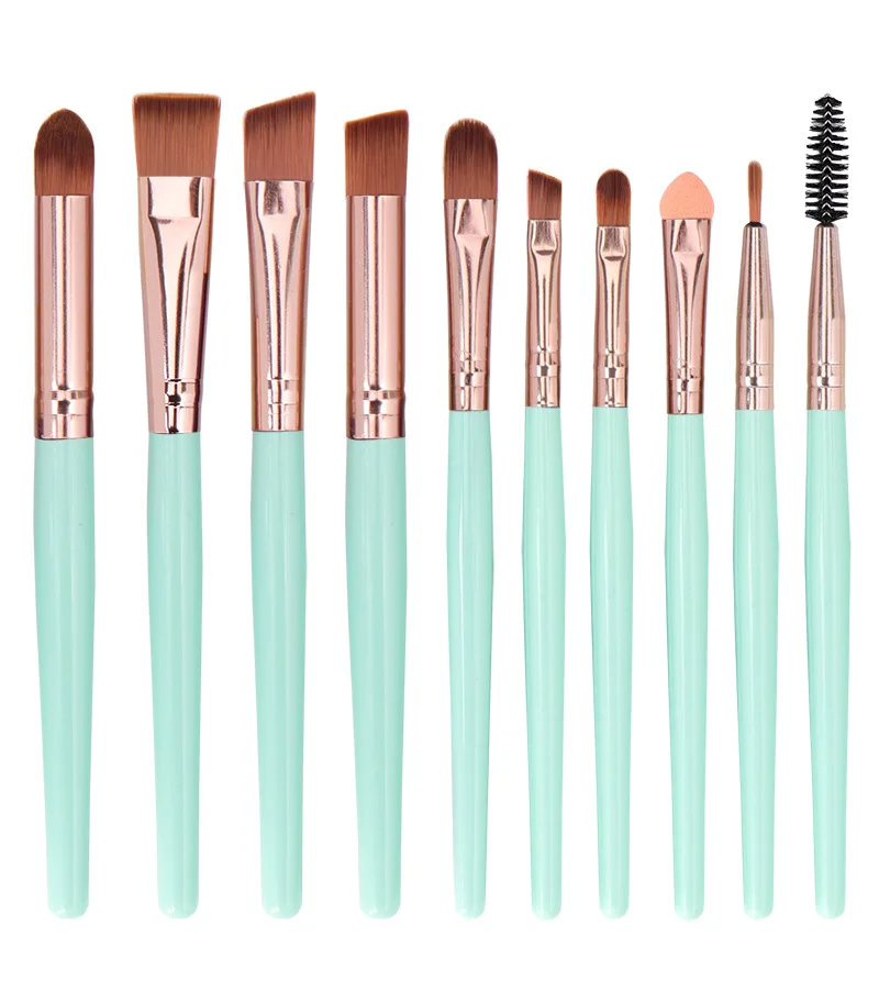 

New 10 Pcs Eye Makeup Brush Set Eye Shadow Eyeliner Lip Brush Eyebrow Brush Mixed Beauty High Quality Fiber Hair Beauty Tools