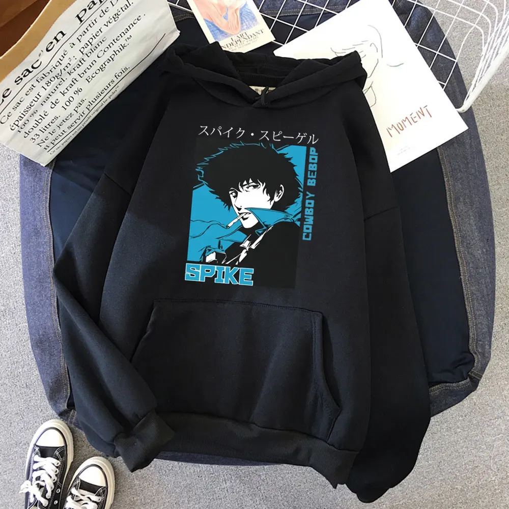 

90s Classic Japanese Anime Cowboy Bebop Hoodie 2021 Women Fashion Casual Hoody Spike Spiegel Print Devil Hoodie Harajuku Tops
