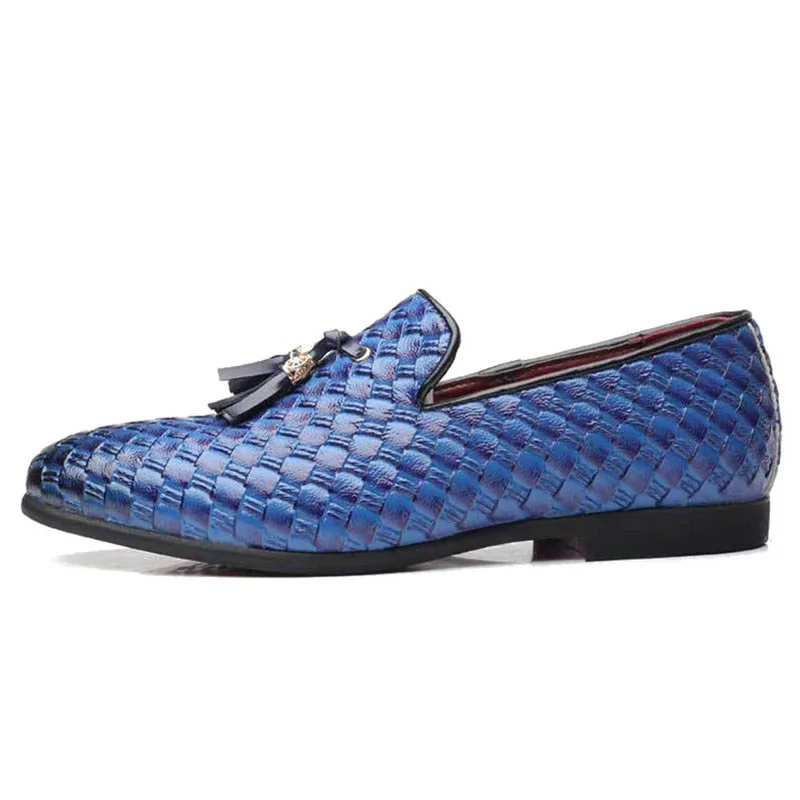 Top Fashion Men Tassel Leather Loafers Black Blue New Summer Breathable Slip On Moccasins Flats Plus Size Elegant Shoes | Обувь
