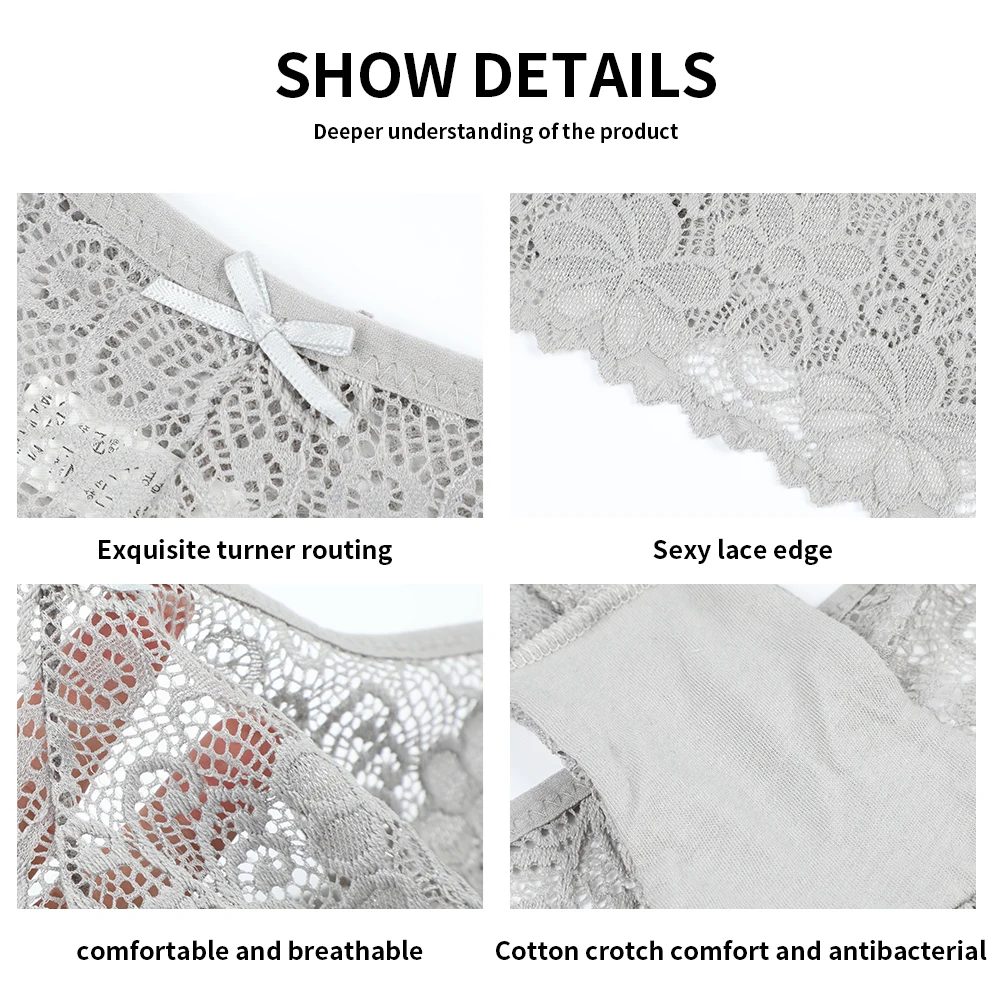 3 предмета в комплекте трусики-стринги Для женщин женское нижнее белье