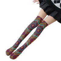 3d mandala printed long socks for female lovely beautiful compression over knee socks fashion sexy women thigh high stockings