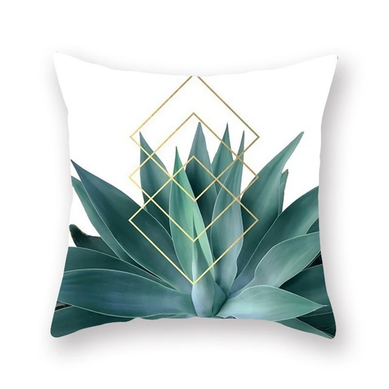 

8 Pcs Tropical Leaves Pillow Covers Green Leaves Throw Pillow Case Home Summer Style Cushion Cover