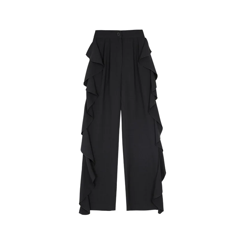 

2021 Spring Full Length Trousers Solid High Waist Wide Leg Office Lady Pantalon Femme Elegant New Fashion Korean Women's Pants