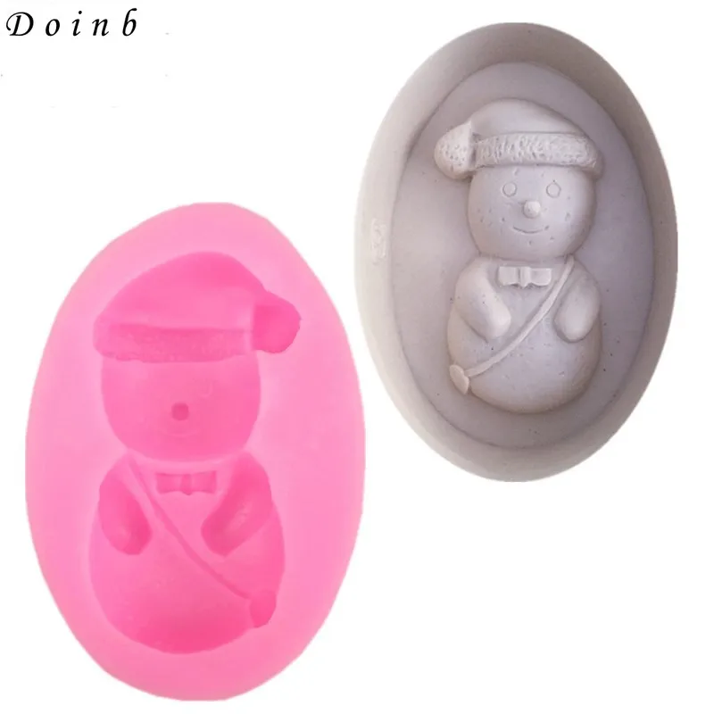 Рождественский зимний Снеговик Силиконовое мыло для помадки 3D форма торта кекс