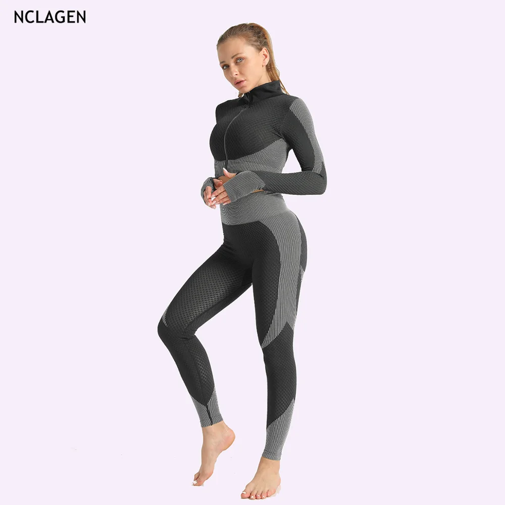 Спортивный костюм NCLAGEN Женский бесшовный сексуальный спортивный для бега