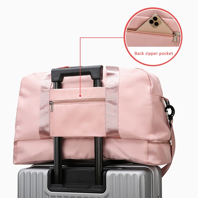 New Women's Fitness Bag Portable Travel Bag Large Capacity  Dry Wet Separation Waterproof Luggage Bag 2021
