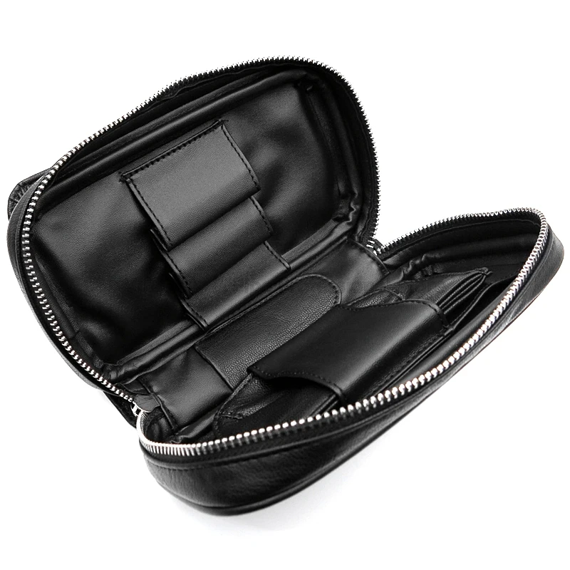 Гаджеты Дорожный Чехол для сигар и сигарет черный кожаный инструмент курения на
