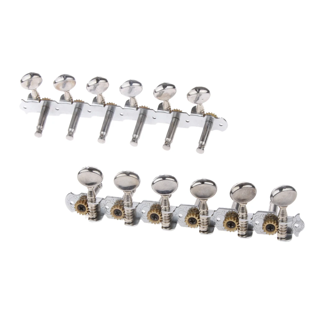 6L 6R Tuning Pegs Tuners Machine Heads for 12 String Acoustic Guitar Silver | Спорт и развлечения