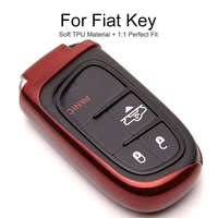 tpu protection car key cover case for fiat 500x 500 500e egea croma panda freemont uno ducato toro key chain ring accessories