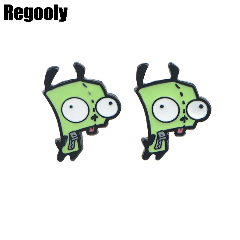 

12 пар Симпатичные серьги Invader Zim женские серьги-подвески в уличном стиле корейские модные Подвесные серьги Ювелирные изделия Подарки