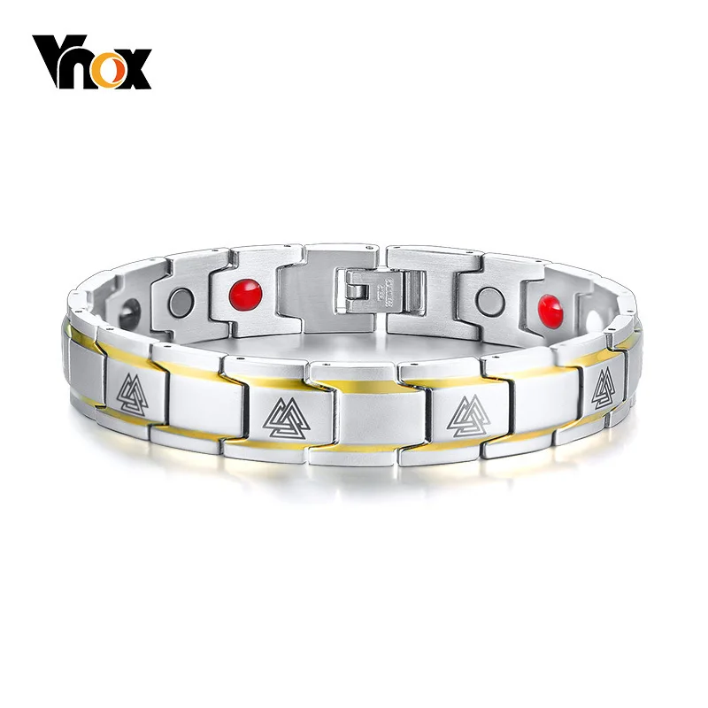 Магнитный браслет Vnox для мужчин и женщин Руна викингов терапевтический