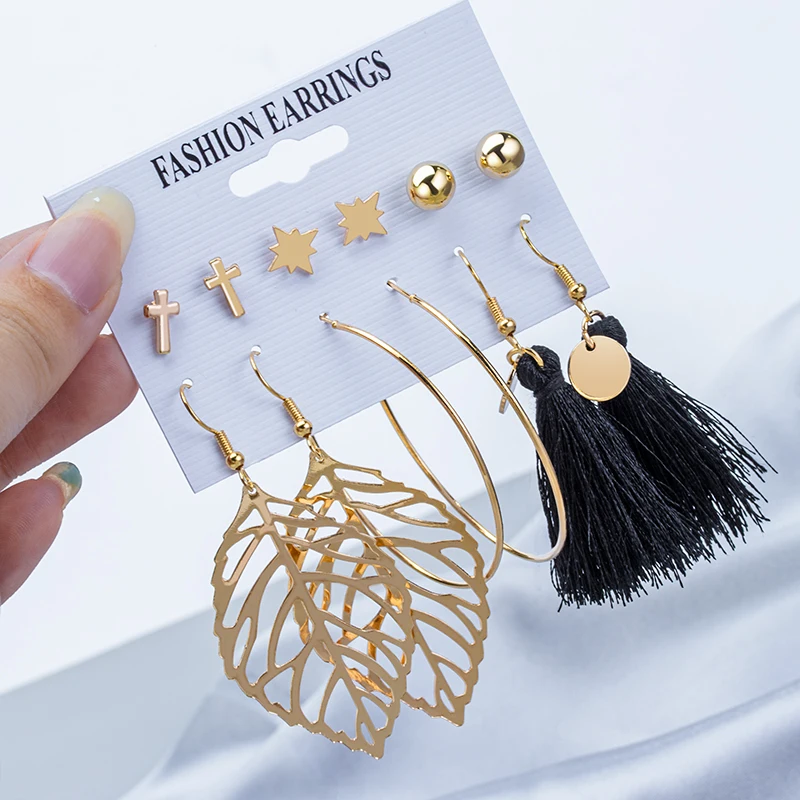 Набор серег из нержавеющей стали для женщин набор жемчуга и акрила в стиле ретро