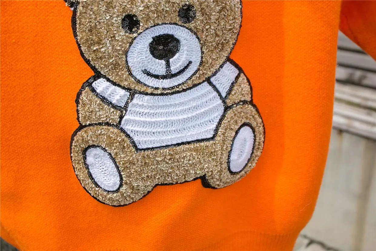 

Original brand 2020 autumn and winter new bear sequined mid-length loose knit sweaters women