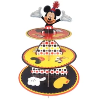 disney mickey mouse 3 tier cupcake holder stand disposable cake frame foldable dessert display kids birthday party supplies