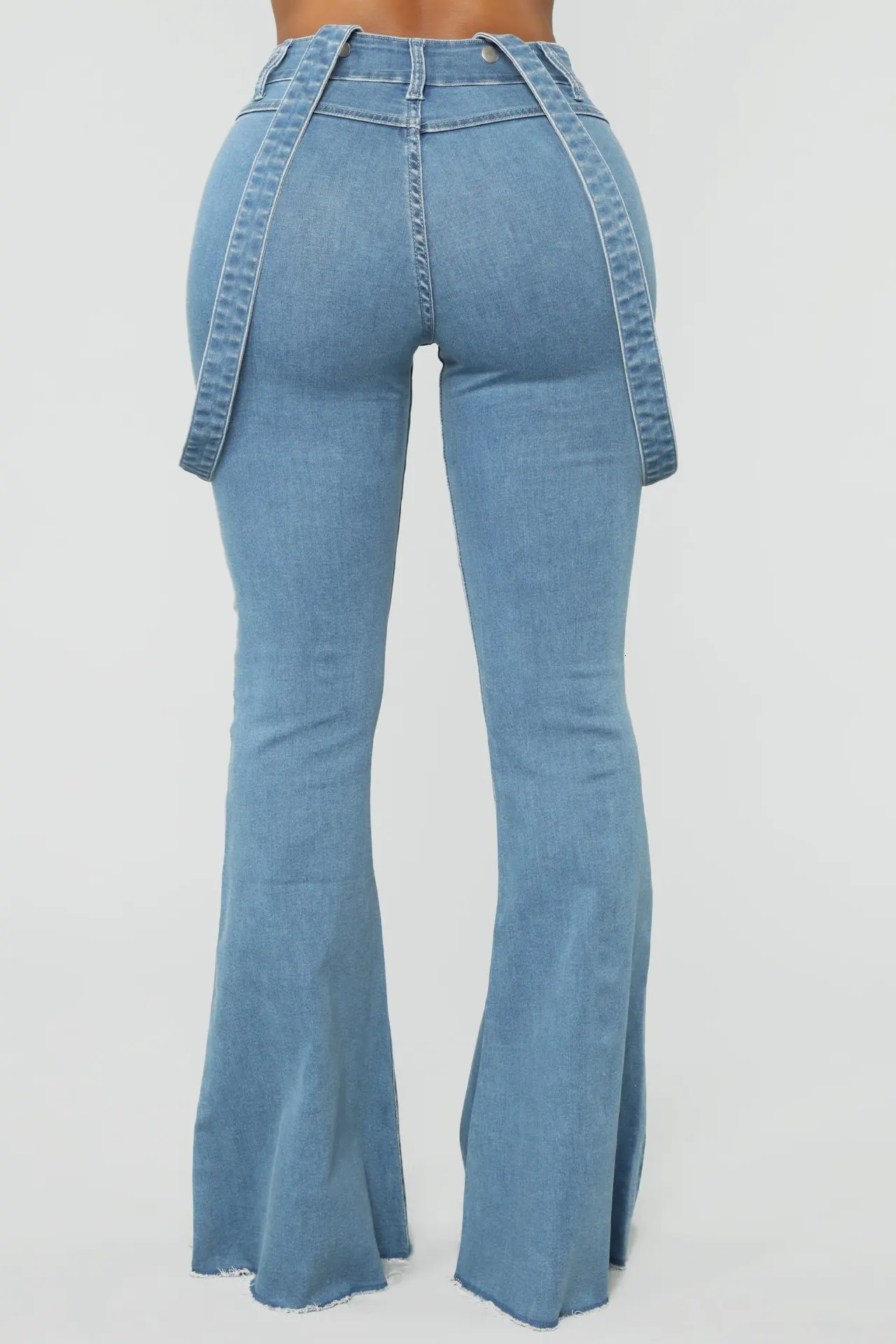 Женские джинсовые комбинезоны с регулируемыми лямками обтягивающие