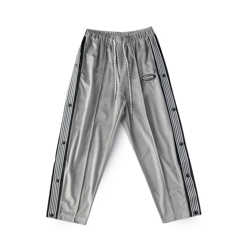 

2021 Autumn New Button Pants Men's Fashion Brand Hong Kong Style Leisure Trend Loose Sports Leggings