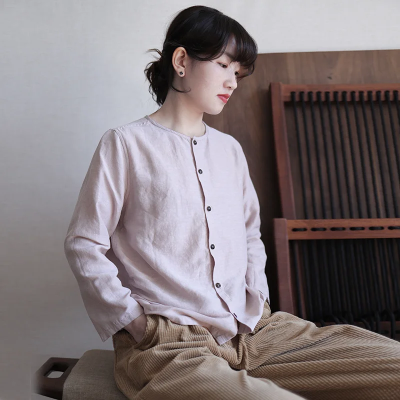 New post -Promotion by Sept 25 simple leisure spring and autumn silk hemp temperament literary artistic 09-140 | Женская одежда