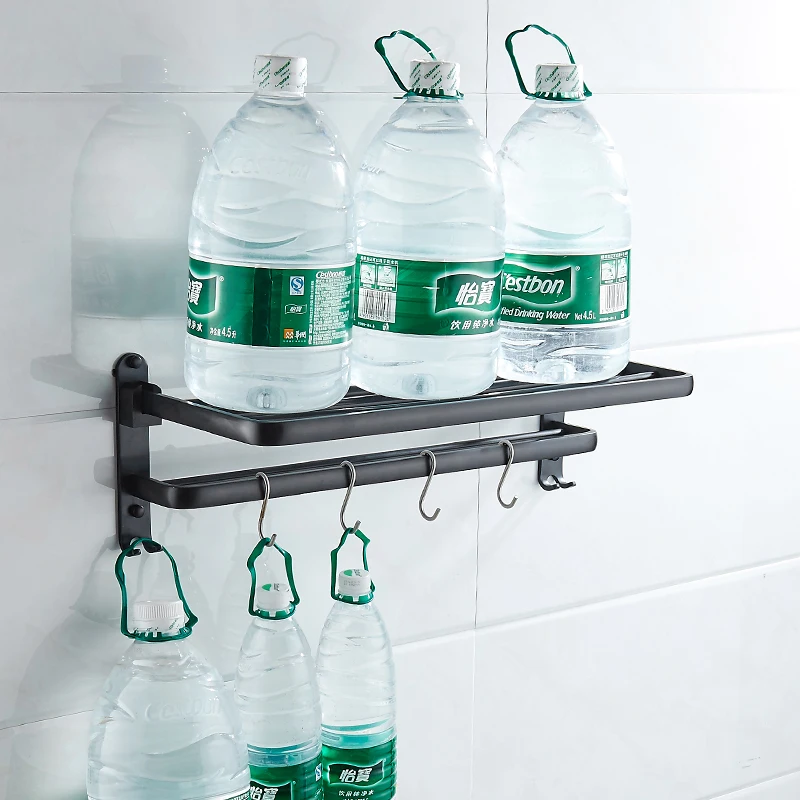 towel hanger wall mounted towel rack storage shelf aluminum folding wall organizer matte towel holder bathroom shower accessorie free global shipping