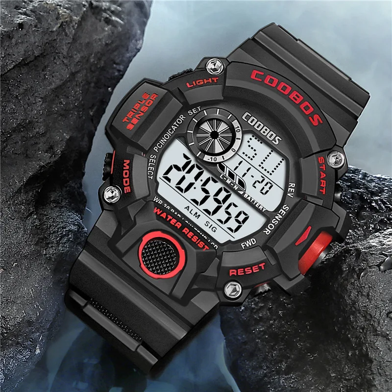 Часы наручные мужские водонепроницаемые многофункциональные спортивные