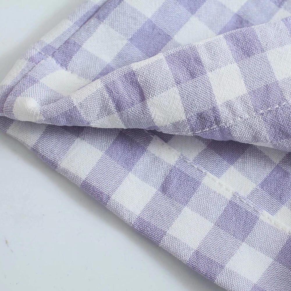 

ZREDARA Summer and autumn 2021 new Plaid super fire straight tube slim high waist floor length casual pants women's wear