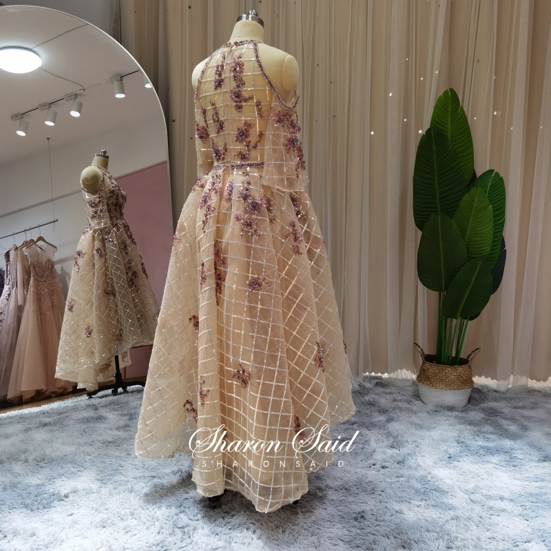 Блестящее вечернее платье цвета шампань Дубай с рукавами винтажные арабские